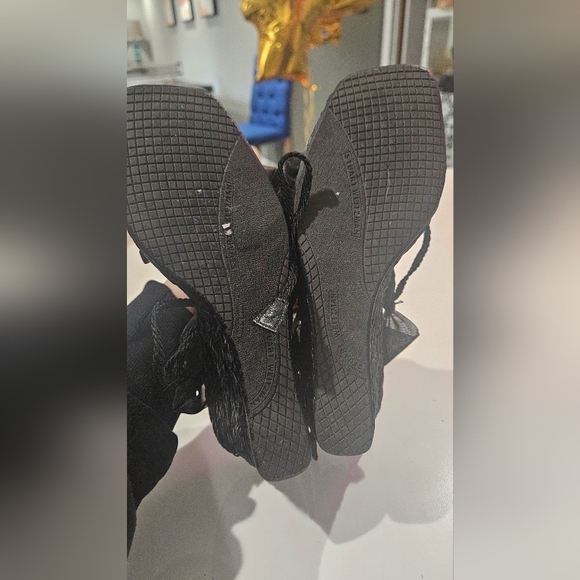 STUART WEITZMAN Vintage Black Espadrilles lace up Heel Wedges. Size 7 - Picture 12 of 16